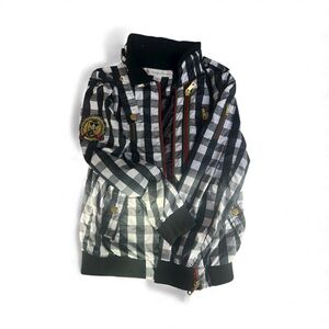 Men's Black and White Checkered Lightweight Jacket